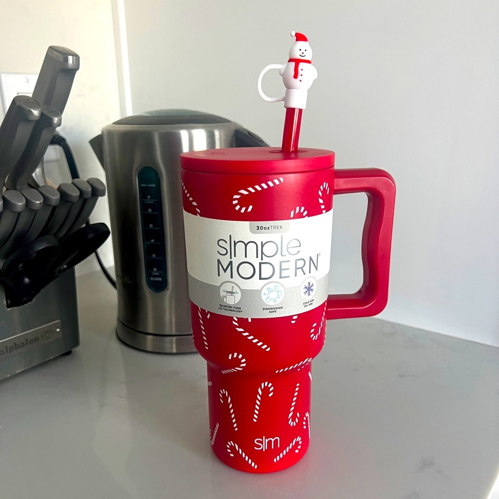 Limited Edition - Simple Modern Candy Cane Tumbler + Snowman Straw Topper